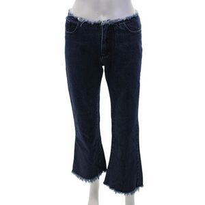 Marques Almeida Womens Dark Wash Boot Cut Raw Trim Jeans Blue Size 6